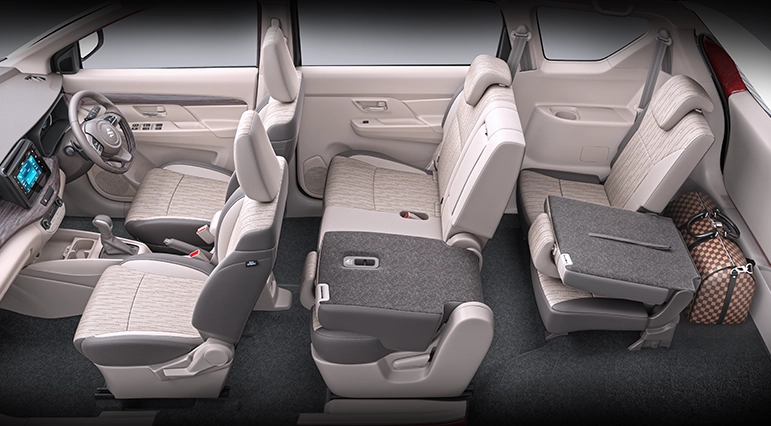 Spacious 7-seater Ertiga interior